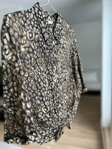 Vintage Vintage bluser XS Vintagebluse - Leopardnatt, str XS