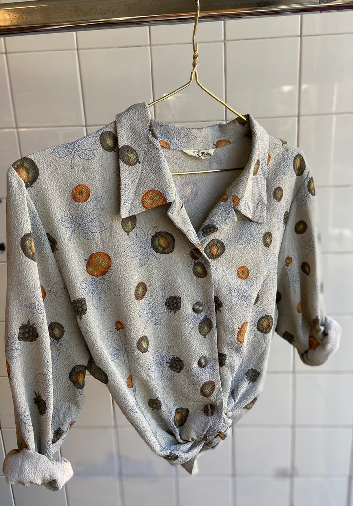 Vintage Vintage bluser XXS Vintagebluse - Lønneblad, str XXS