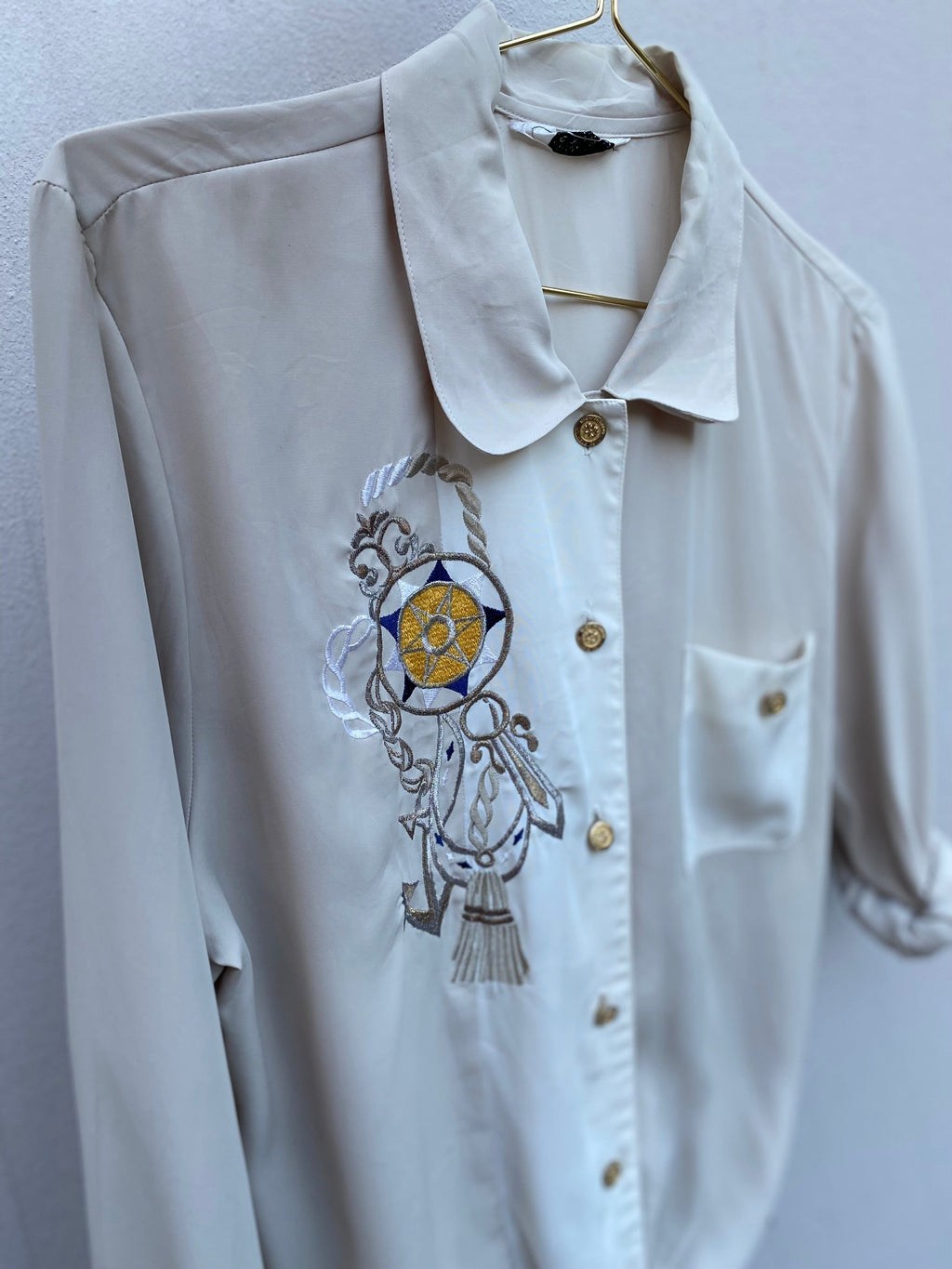 Vintage Vintage bluser L Vintagebluse - maritim, str L