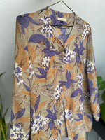 Last inn bildet i Galleri-visningsprogrammet, Vintage Vintage bluser M/L Vintagebluse - Mørk hawaii, str M/L
