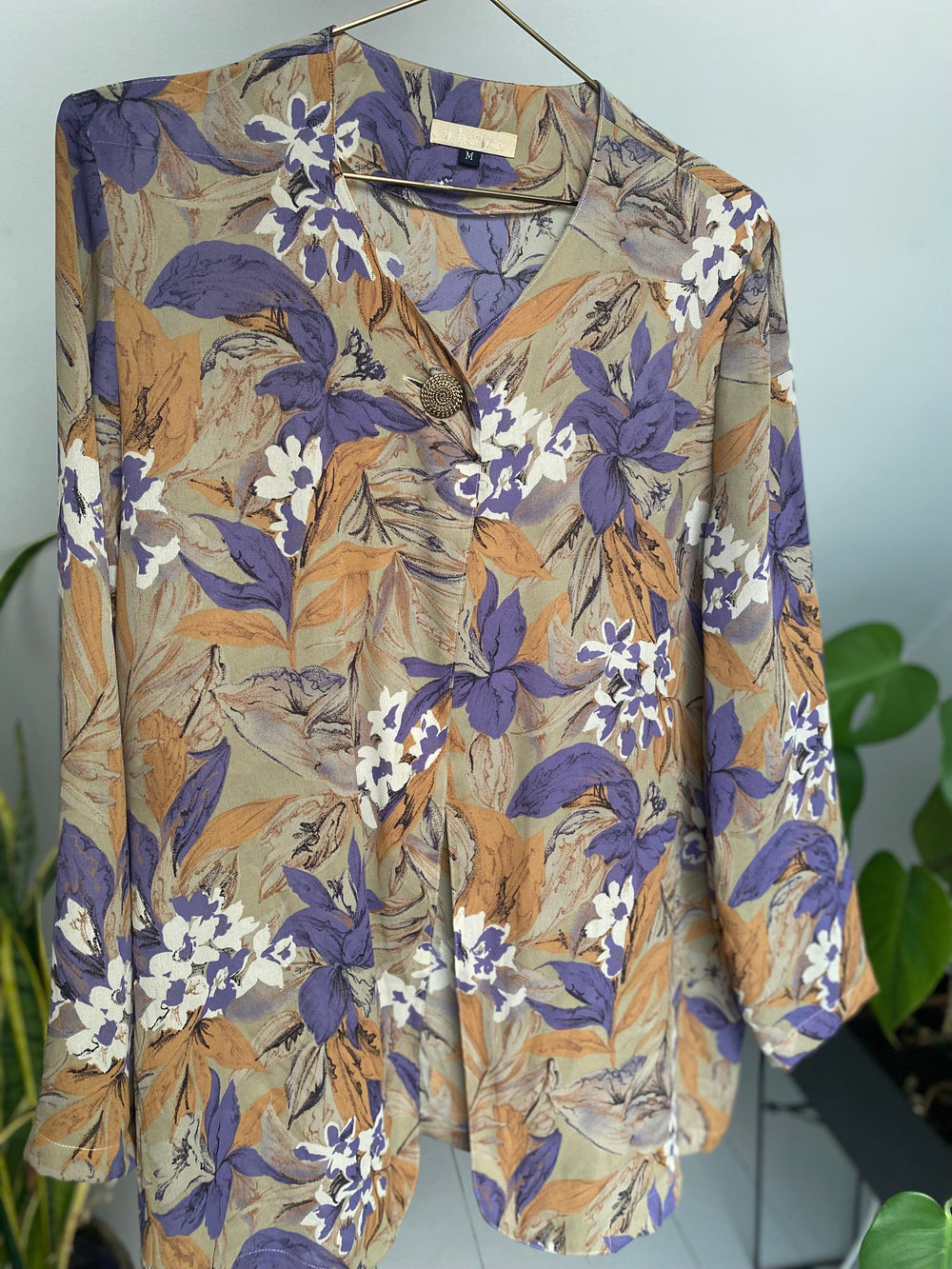 Vintage Vintage bluser M/L Vintagebluse - Mørk hawaii, str M/L