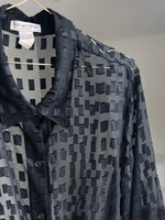 Last inn bildet i Galleri-visningsprogrammet, Vintage Vintage bluser 3XL Vintagebluse - Sorte brikker, str 3XL
